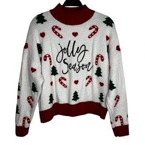 Festive Holiday Sweater - Red and White